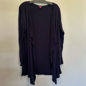 Vince Camuto open front flowy cardigan top navy blue